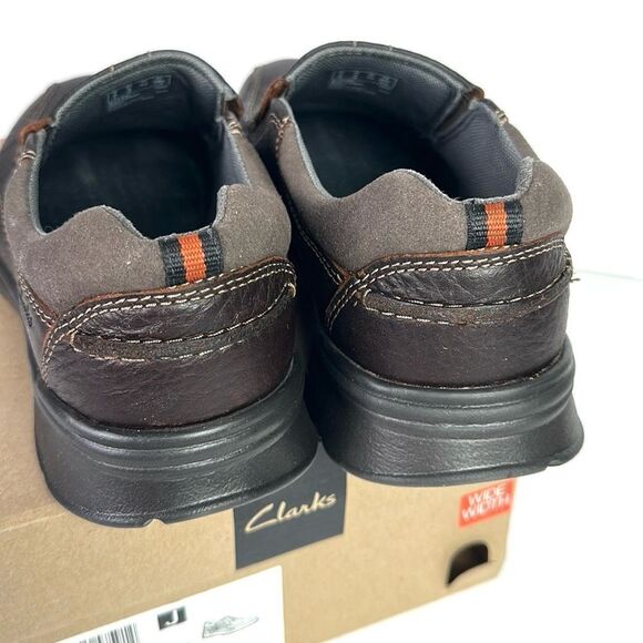 NWB Clarks Collection Cotrell Step Slip-On Shoes Brown Leather Men’s size 9W - Picture 7 of 15